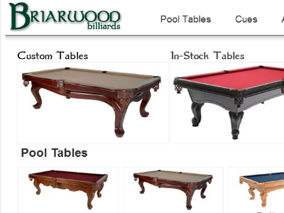 Briarwood Billiards New E-Commerce Site